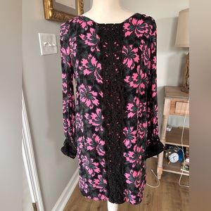 COPY - An original Milly of New York pink and black silk dress Size 4 GUC